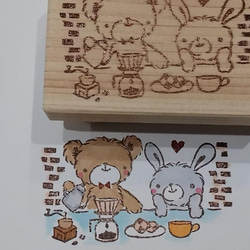 消しゴムはんこ♪ 89 くま HappyBirthday ハッピーバースデイ