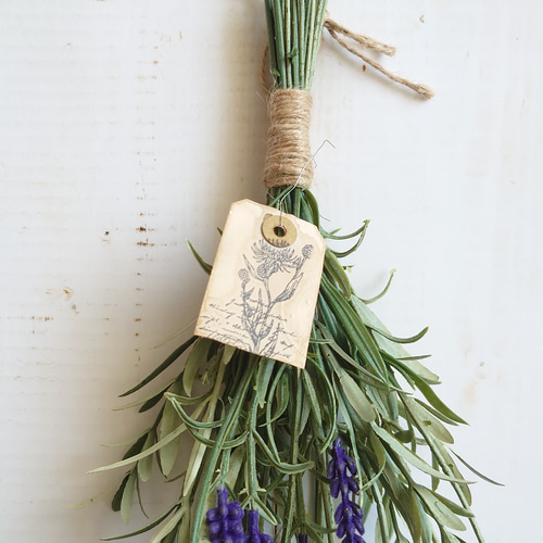 ラベンダーとローズマリー グリーンスワッグ スリム アートフラワー