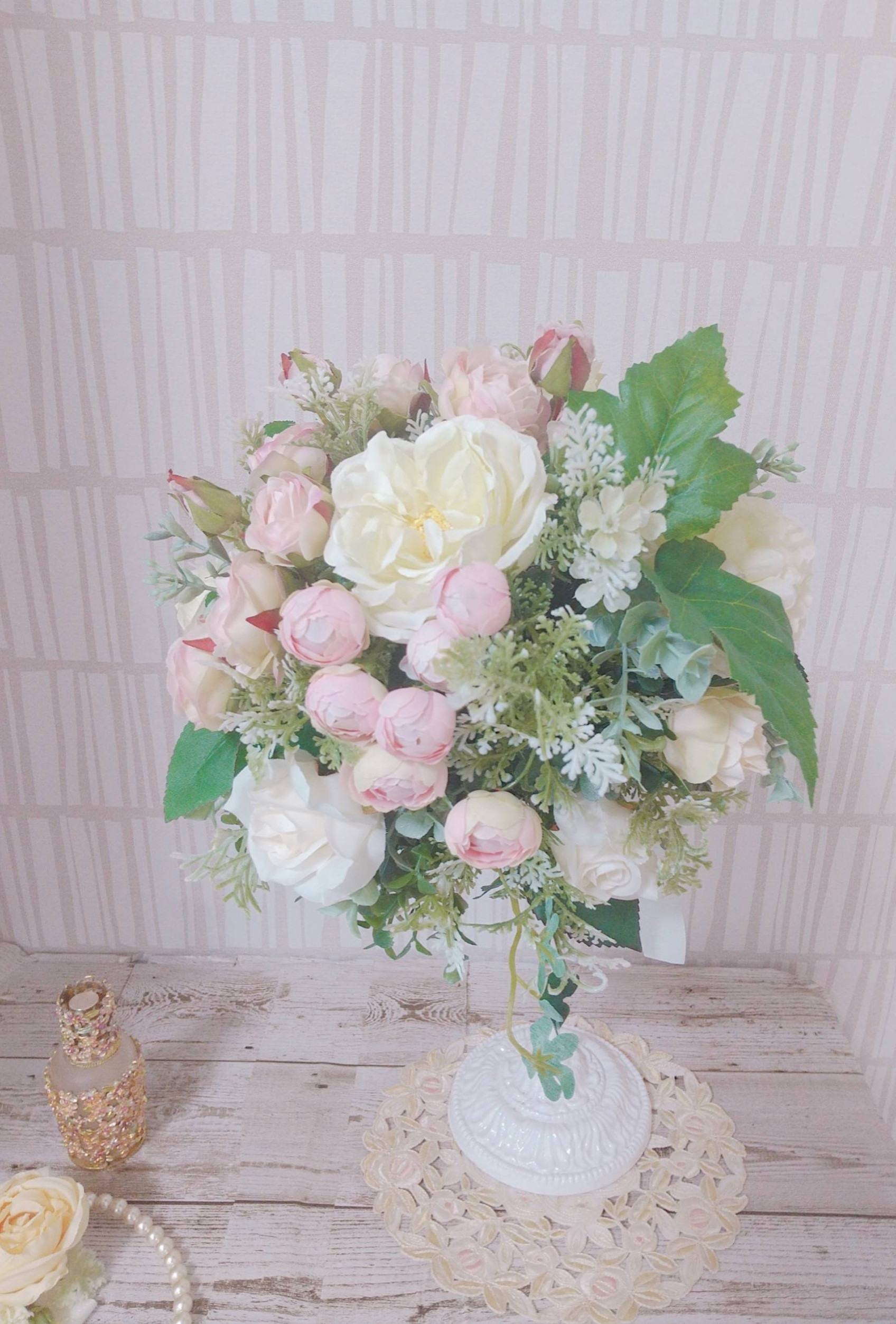 胡蝶蘭ピーチバーガンディ♡カラー♡韓国風ウェディングブーケ  