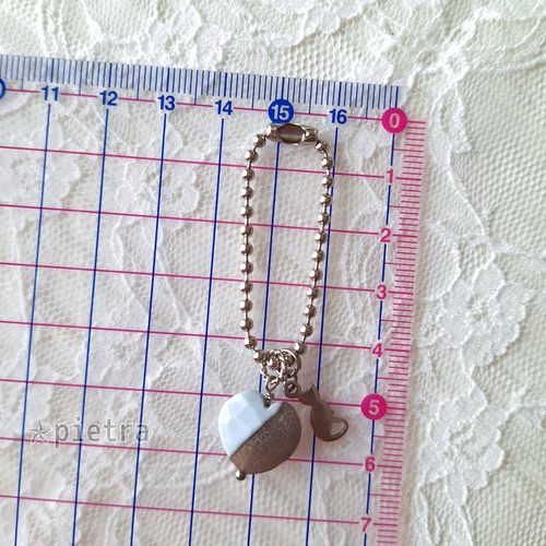 No.60天然石ブルーオパールチャーム&天然淡水パールチャーム