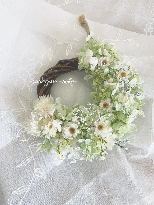 人気のアナベルリース プリザーブドフラワー tsunagari -miko- 通販