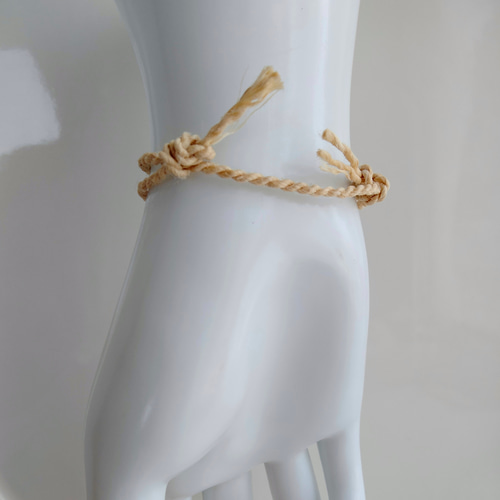 精麻ブレスレット◇シンプルお守り長さ調整麻紐神社麻緒お清め浄化御