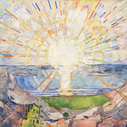 NO.442】太陽の絵画アートポスター☆海マリンカラフル風景リビング玄関