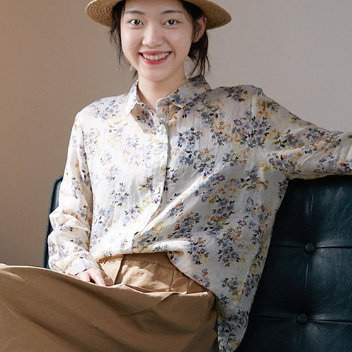 72 花柄 総柄 刺繍 リネン 麻 長袖 ブラウス シャツ トップス 72 花柄 総柄 刺繍 リネン 麻 長袖 ブラウス シャツ トップスの通販は