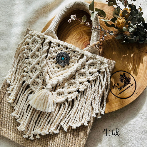 受注作製* マクラメジュートバッグ トートバッグ ka noa. 通販  