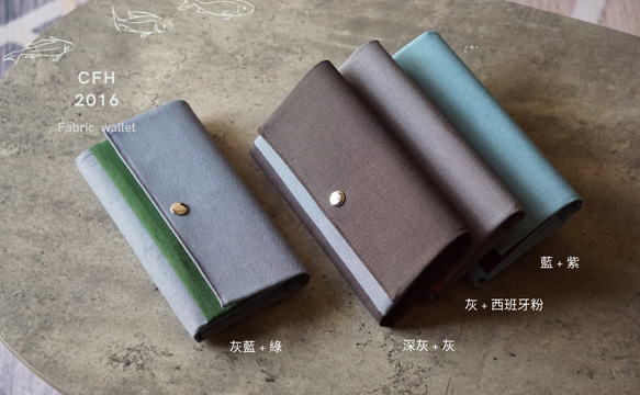 Wallet Men- 8 card-slots/zipper case/canvas/grey-gift 7枚目の画像