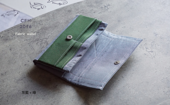 Wallet Men - 8 card-slots/zipper case/canvas/grey-gift 2枚目の画像