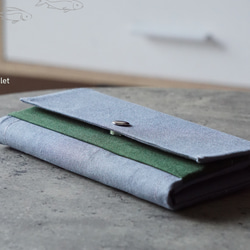 Wallet Men - 8 card-slots/zipper case/canvas/grey-gift 3枚目の画像