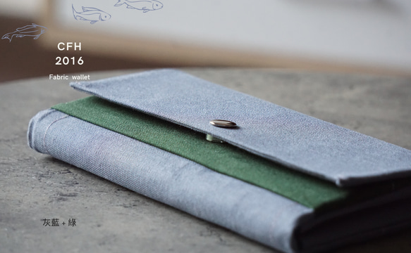 Wallet Men - 8 card-slots/zipper case/canvas/grey-gift 7枚目の画像