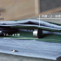 Wallet Men - 8 card-slots/zipper case/canvas/grey-gift 5枚目の画像