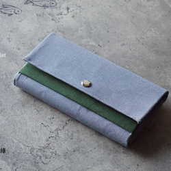 Wallet Men - 8 card-slots/zipper case/canvas/grey-gift 1枚目の画像