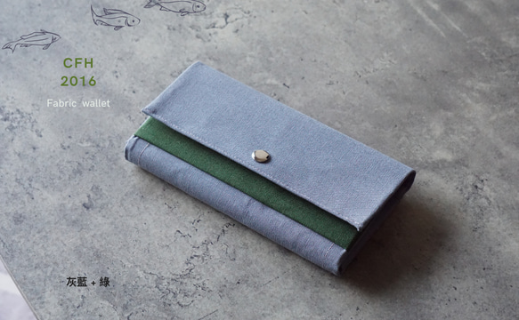 Wallet Men - 8 card-slots/zipper case/canvas/grey-gift 1枚目の画像