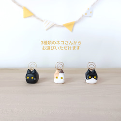机上の小さな癒し コロンとネコキューブメモスタンド 黒猫/三毛猫/ハチワレ 5枚目の画像