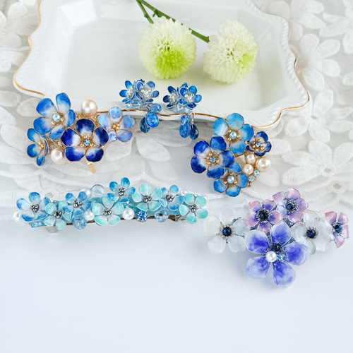 silver ロイヤルブルー Nemophila 青空の花 ＊ ネモフィラ ＊ 雫