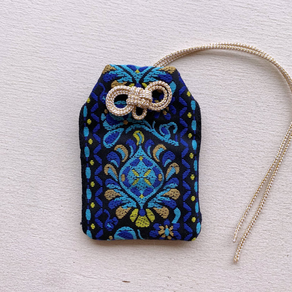 [ネコポス送料無料]インド刺繍のマース袋（お守り袋）オリエンタル 6枚目の画像