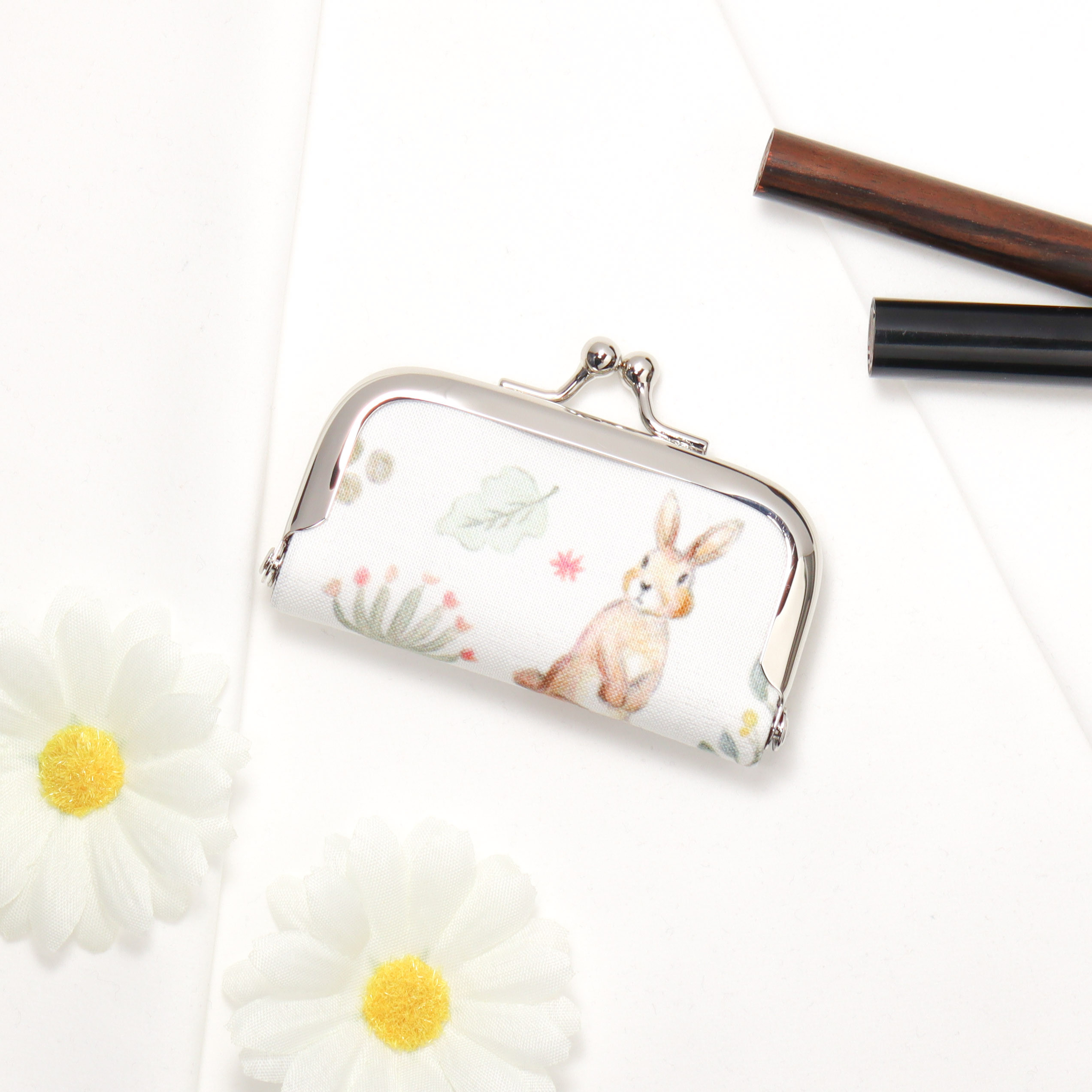 手作り　ポーチ　小銭入れ　印鑑ケース　小物入　ハンドメイド　メガネ柄　２個セット 手作りポーチ小銭入れ印鑑ケース小物入ハンドメイドメガネ柄2個セット