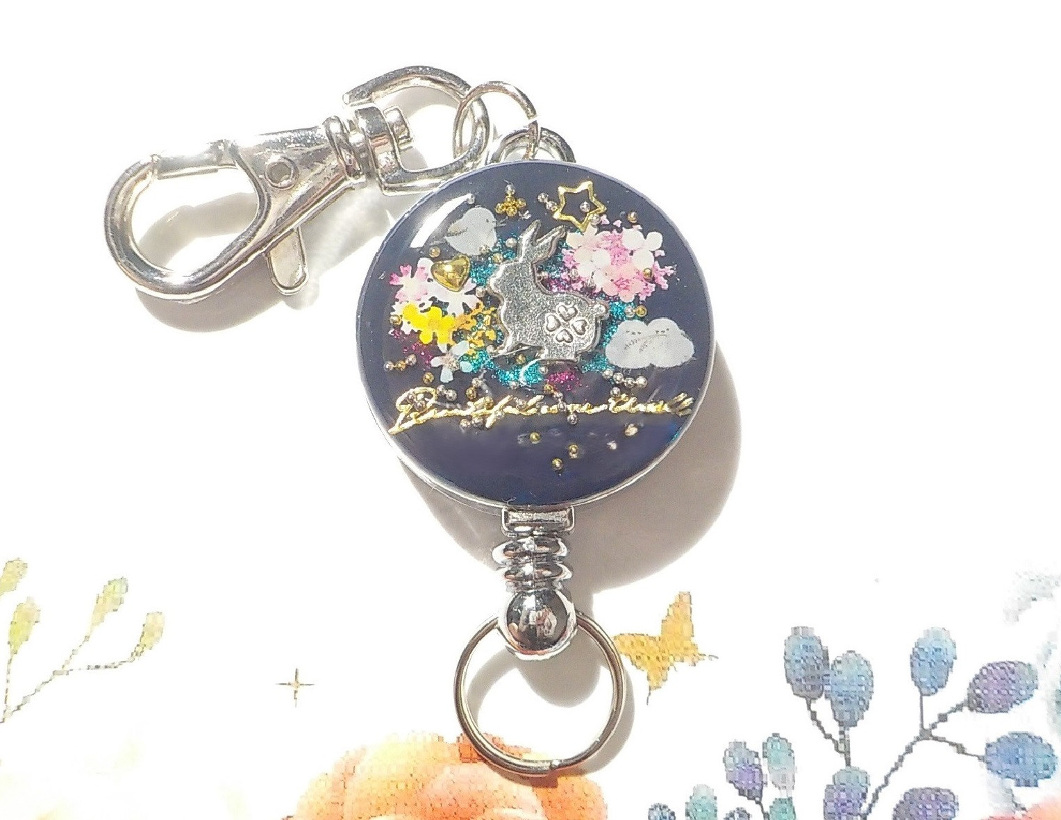 再販】レジンアクセサリー レジンキーホルダー シマエナガ うさぎ