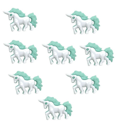 プラスチック ボタン ユニコーンミントグリーンのたてがみ 8個 一角獣 ペガサス 馬 B-2824 1枚目の画像