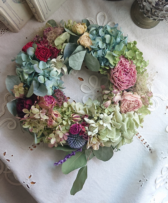 ―ボタニカルcake―春から初夏のお花畑リース 4枚目の画像