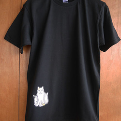 淡路の猫Tシャツ黒/とうこ先生 11枚目の画像