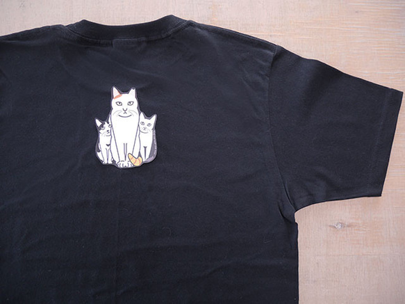 淡路の猫Tシャツ黒/とうこ先生 6枚目の画像