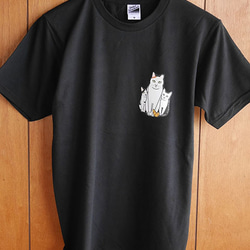 淡路の猫Tシャツ黒/とうこ先生 8枚目の画像