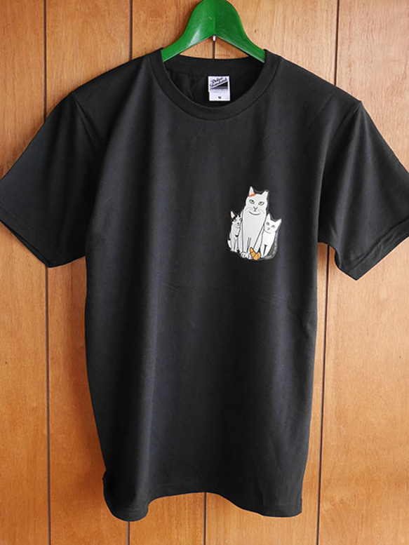 淡路の猫Tシャツ黒/とうこ先生 8枚目の画像