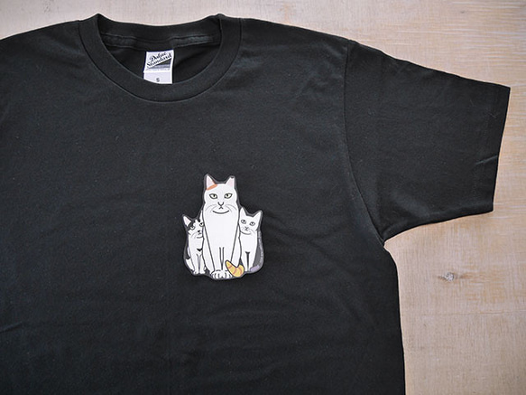 淡路の猫Tシャツ黒/とうこ先生 4枚目の画像