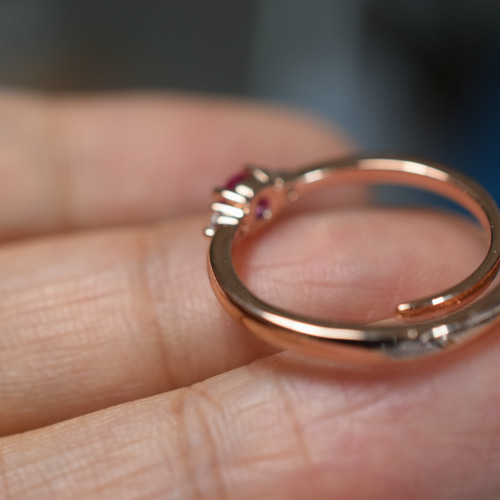 RG23-205 宝石質 天然 ピンク サファイア リング 指輪 シンプル