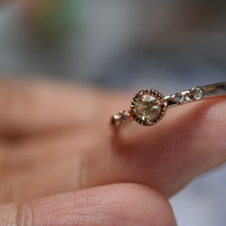 RG23-206 宝石質 ミャンマー産 天然 イエロー ジルコン 風信子石 リング 指輪 シンプル フリーサイズ 金属ア 5枚目の画像