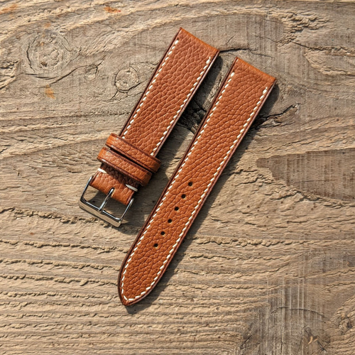 Haasフレンチレザーカーフスキン ゴールド エンボス｜フルステッチ