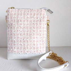 限定送料込み】ミロス社の尾州ツイード と 本革 の スマホポシェット