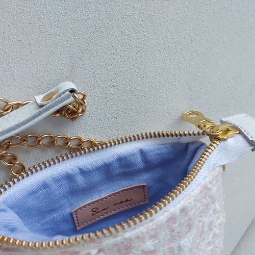 限定送料込み】ミロス社の尾州ツイード と 本革 の スマホポシェット