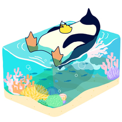 ペンギン【ステッカー】ペンギンフロート sea 2枚目の画像