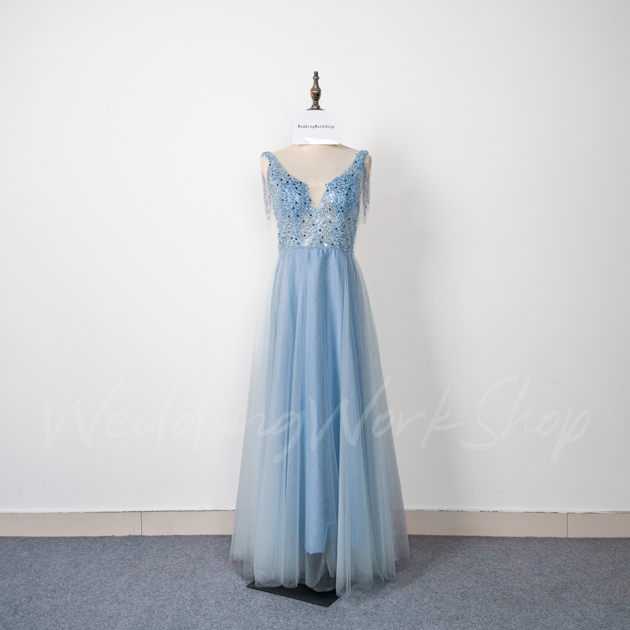 オーダーメイド可能 手縫いスパンコールロングワンピース ビスチェドレス  演奏会、音楽会、発表会など パーティーG051