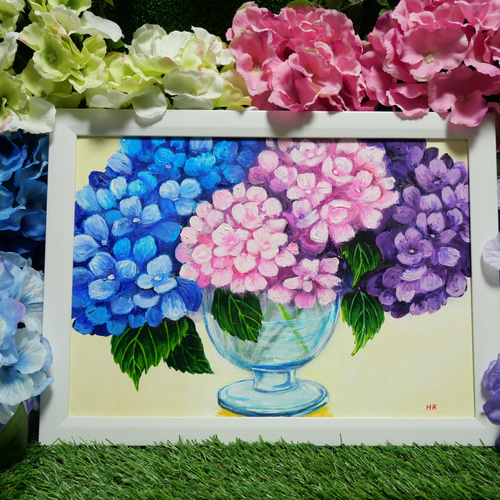 油絵 絵画 【紫の紫陽花】 | HIROSHI1990