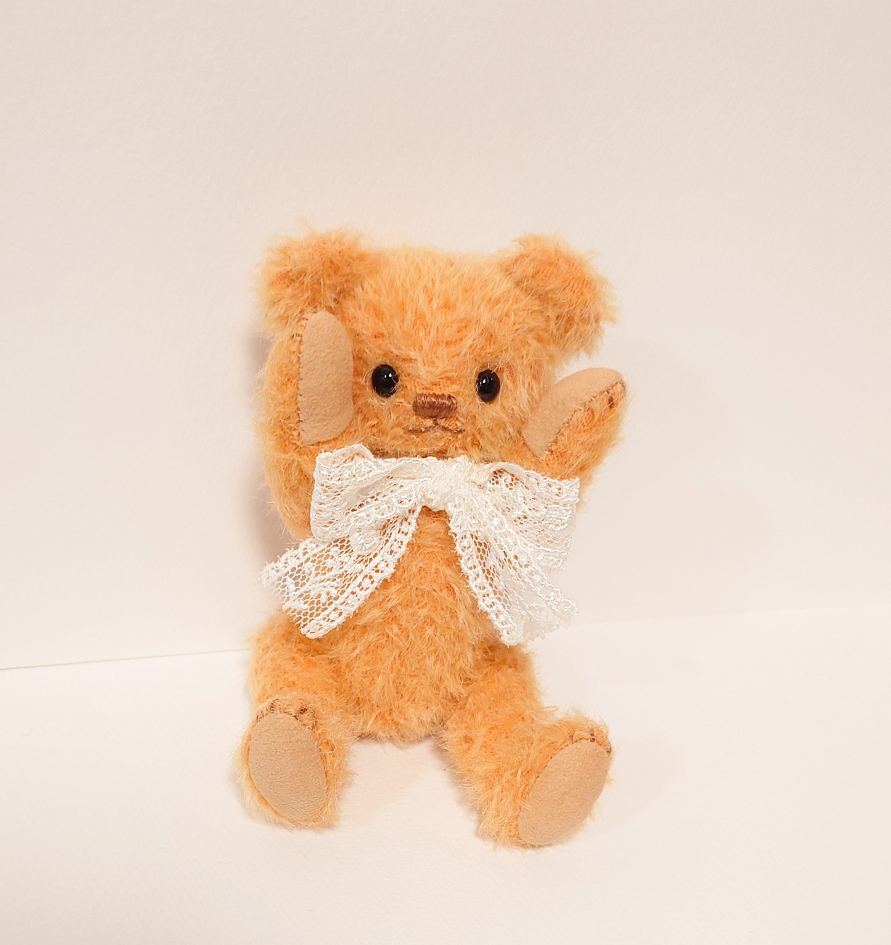 小さなオレンジモヘア テディベア 14cm ぬいぐるみ yukumao 通販