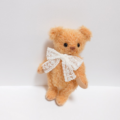 50's ヴィンテージ ベージュモヘアにオレンジアイ テディベア アンティーク オレンジモヘア ミニテディベア 14cm ぬいぐるみ yukumao 通販