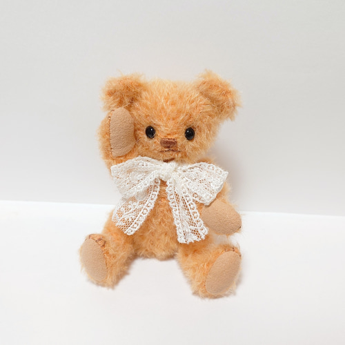 オレンジモヘア ミニテディベア 14cm ぬいぐるみ yukumao 通販