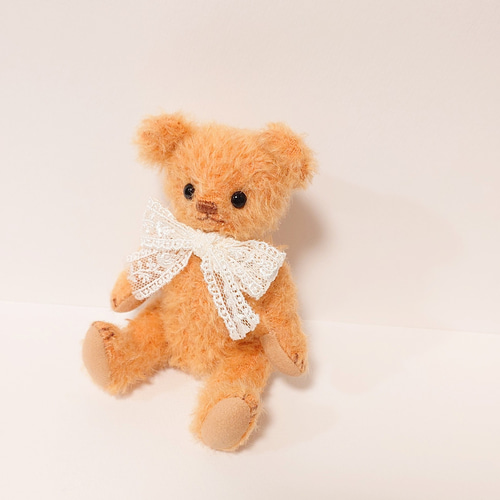 小さなオレンジモヘア テディベア 14cm ぬいぐるみ yukumao 通販