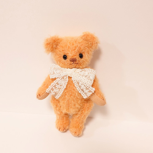 小さなオレンジモヘア テディベア 14cm ぬいぐるみ yukumao 通販