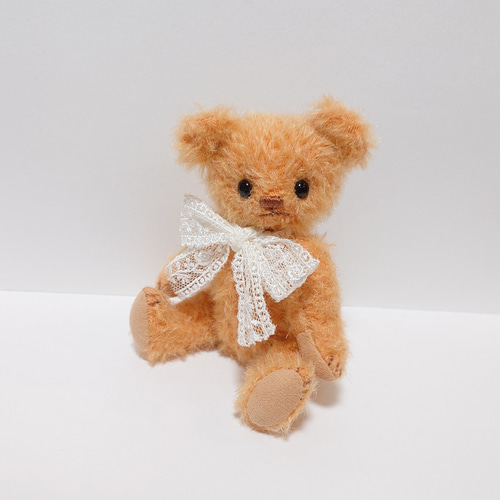 オレンジモヘア ミニテディベア 14cm ぬいぐるみ yukumao 通販