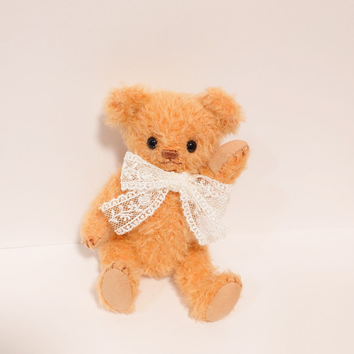 小さなオレンジモヘア テディベア 14cm ぬいぐるみ yukumao 通販