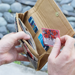 中夾錢包 女 -日本棉麻-直立卡槽 -無塑包裝 第9張的照片