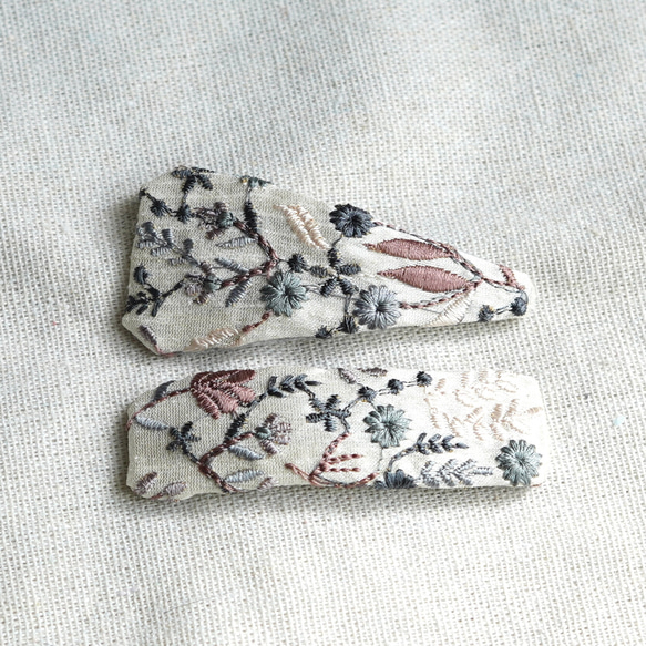 【3点SET】インド刺繍リボンのパッチンピン 3点SET】インド刺繍リボンのパッチンピン