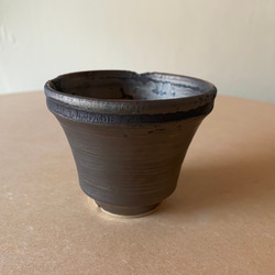 小さな黒釉侵食植木鉢#206【プランター】【植木鉢】【plant pot】 3枚目の画像