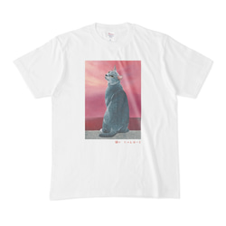 猫心Tシャツ「追憶」／ホワイト／受注生産 2枚目の画像