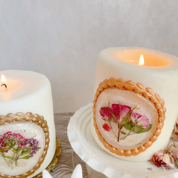 押し花antique candle -ワイドタイプ-  アロマキャンドル　ソイキャンドル　誕生日　プレゼント　ギフト　 4枚目の画像