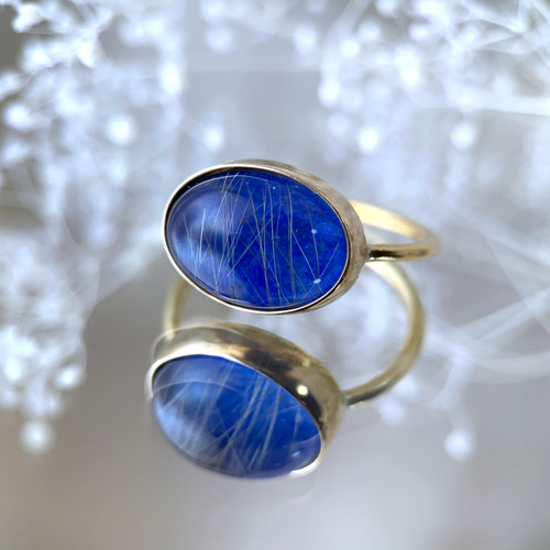 ラピスラズリとルチルクォーツのダブレットストーンリング 4ee1165bcf95fb6a3616eed0481034