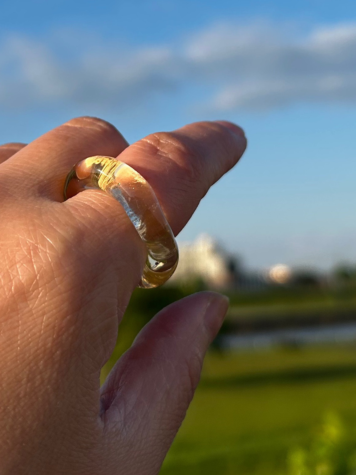 【送料無料】ピンク　イエロー（変色カラー）〜gtagta〜　ガラスリング